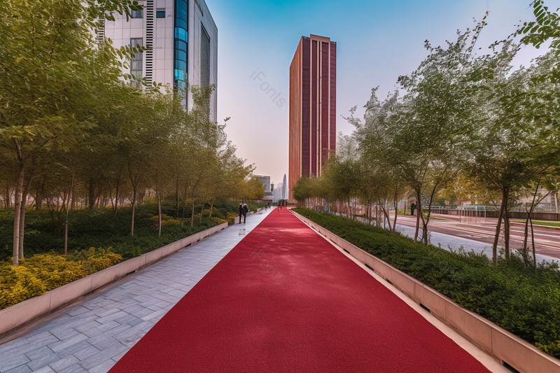 红色城市园艺绿化小区内跑道实拍摄影图,高清,摄影图,摄影图片,图片大全,摄影图免费下载